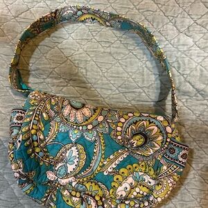 Vera Bradley Blue and Yellow Paisley Shoulder Bag